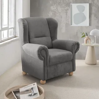Home Affaire Ohrensessel Torello Polyester 92 x 102 x 89 cm Grau/Braun