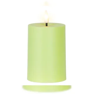 Lumineo Solar Kerze 7x10cm Kunststoff 1 Stück Grün/Warmweiß
