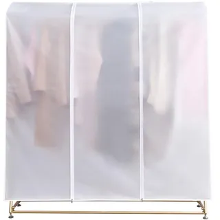 Cammeciso SchutzhüLle FüR KleiderstäNder,Abdeckung FüR KleiderstäNder,Transparente KleiderstäNder Abdeckung,KleiderstäNder Abdeckung Mit ReißVerschluss,Feuchtigkeitsfest,FüR Kleidung