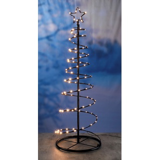 Spetebo Metall Weihnachtsbaum mit 100 LED in warmweiß - Lichterbaum außen und innen als Weihnachtsbeleuchtung