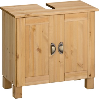 Home affaire Waschbeckenunterschrank Oslo, Breite 60 cm B/H/T: x 55 30 natur gebeizt, gewachst Bad-Waschbecken-Unterschränke Badmöbel