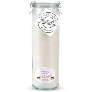 Landshop24 Duftkerze Candle-Factory Duftkerze aus Stearin im Weckglas Big Jumbo (Duft "Zimt & Zucker), brennt bis zu 100h