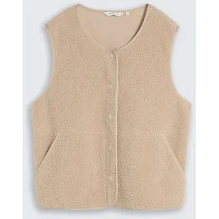 Tom Tailor Boxy Fleeceweste Beige XXL