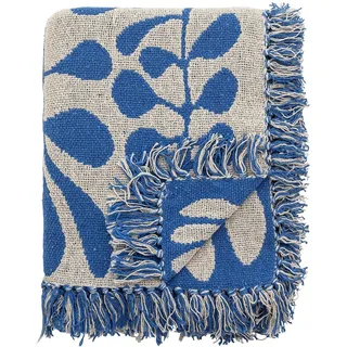 Bloomingville Nevine Plaid 130 x 160 cm Blau/Beige