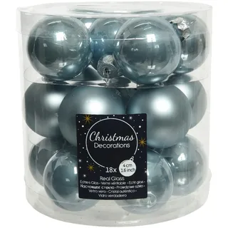 Dadeldo Living & Lifestyle Baumkugel Baumschmuck blau Glas 18tlg 4cm Weihnachtsdeko