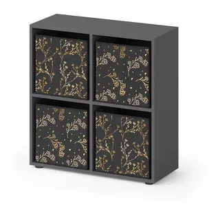 Vicco Raumteiler Tetra 72 x 72 cm Schwarz