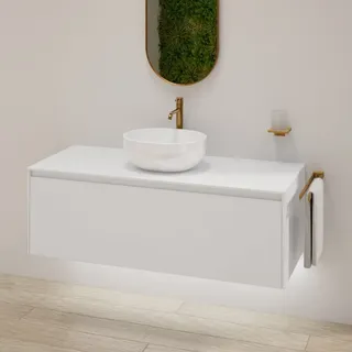 rivea Dia soleado Unterschrank B: 120 cm mit 1 Auszug, Waschtisch weiß, B: 120 BR0526WH+BR0108WM