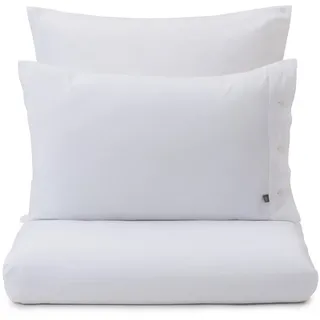 Urbanara Partnerbettwäsche Bettwäsche Telhado I 50% TencelTM Lyocell & 50% Baumwolle, Tencel Lyocell & Baumwolle, Weich & Kuschlig I Flanell-Winterbettwäsche Made in Portugal weiß