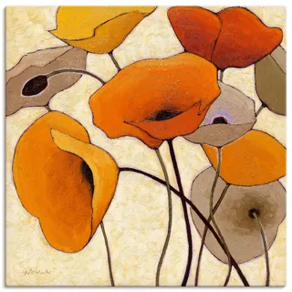 Wandbild ARTLAND "Kürbismohn III" Bilder Gr. B/H: 70 cm x 70 cm, Leinwandbild Blumen quadratisch, 1 St., orange Kunstdrucke als Leinwandbild, Wandaufkleber in verschied. Größen