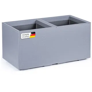 KONZEPT Pflanzkübel Großer auf Rollen, für außen, in Beton-Optik, mobil, recyceltem Material, ideal für Garten, Terrasse und Balkon grau