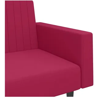 vidaXL Schlafcouch Samt 2-Sitzer Weinrot