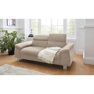 Cotta 2-Sitzer "Komaris, B: 177 cm", beige, B:177cm T:104cm, Microfaser PRIMABELLE (100% Polyester);Kunstleder SOFTLUX;Feinstruktur (100% Polyester);Kunstleder SOFTLUX/Struktur (100% Polyester);NaturLEDER, Sofas, mit Kopfteilverstellung