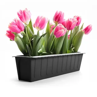BigDean Balkonkasten 36,5 x 9 x 14 cm Schwarz