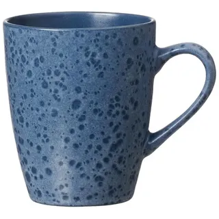 Ritzenhoff & Breker Kitwe Kaffeebecher, 370 ml, Henkelbecher mit matter Maserung, Reaktivglasur, Steingut, Blau