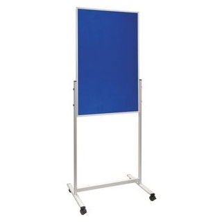 Magnetoplan Moderationstafel Universal 3-in-1, Filz / Whiteboard, Rollen, 75 x 120cm, blau / weiß