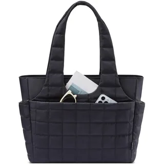 LOVEVOOK Puffer Handtasche Damen Groß, 15,6 Zoll Laptoptasche Shopper Tasche mit Wasserflaschenfach, Leichte Arbeitstasche Schultertasche für Arbeit, Uni & Reise