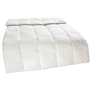 RIBECO Daunenbettdecke RIBECO "Eve Bettdecke in 135x200 und 155x220cm und weiteren Größen", weiß, B:200cm L:200cm, Bezug: 100% Baumwolle. Füllung: 90% Federn, 10% Daunen, Bettdecken, Topseller, Daunen und Federn, Daunendecke, Federdecke, Made in Germany