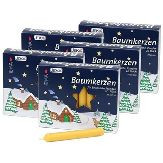 Ebersbacher Kerzenfabrik Duftkerze 5 Päckchen - 100 Baumkerzen - Ø 13 mm Länge 105 mm -20 / 250 - Natur