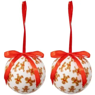 2er-set Weihnachtskugeln Aus Bedrucktem Papier Lebkuchen 60mm - Atmosphera Créateur D'Intérieur