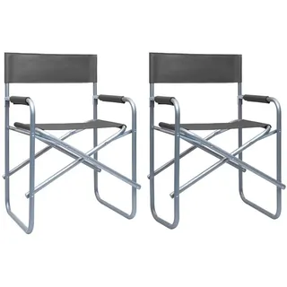 furnicato Regiestuhl 48 x 57 x 79 cm Grau (1 St), Klappbarer Campingstuhl mit Armlehnen für deinen Strandbesuch grau