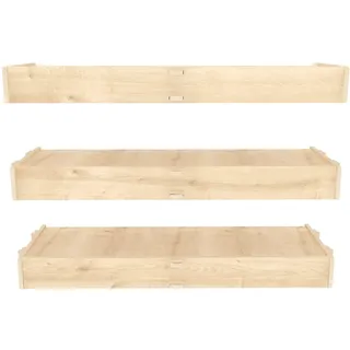 Hanah Home Modernes Wandregal, Eichenoptik, 61,5 x 6,5 x 19,5 cm | 100% melaminbeschichtete Spanplatte, 8 mm Stärke | Skandinavisches Design für stilvolle Aufbewahrung