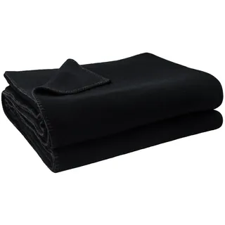 Zoeppritz Soft-Fleece Decke mit Cashmere Handfeel - 110 x 160 cm - Oeko-TEX 100 - Made in Italy - 980 Black