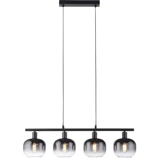 just light. Pendellampe 4-flg. E27 120 cm Rauchglas schwarz