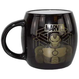 Stor Tasse Marvel Avengers doppelseitiges Motiv Tasse mit Bauch in Schwarz 380 ml, 1-tlg., Keramik, authentisches Design schwarz