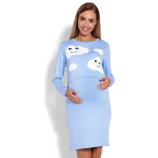 PeeKaBoo Umstandsnachthemd Stillnachthemd Nachthemd Stillen Schwangerschaft blau S/M