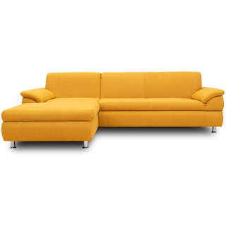 DOMO. Collection Ecksofa Bounty | Schlaffunktion L-Form Sofa | 266 x 172 x 82 cm | Eckcouch Schlafsofa mit Bett in gelb