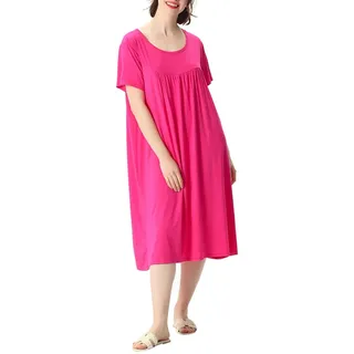 amropi Nachthemd Damen Stillnachthemd Schwangerschaft Schlafanzug Sommer Nachtwäsche Umstandskleidung Rot Rosa,4XL - 4XL