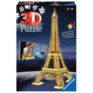 Ravensburger 3D-Puzzle Bauwerk Eiffelturm bei Nacht 12579, 216 Puzzleteile