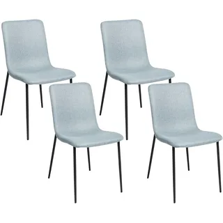 Beliani Esszimmerstuhl GLENDIVE Polyester hellblau 4er Set