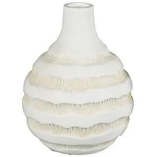 HTI-Living Kugelvase Kugelvase mit Rillen (Stück, 1 Vase), Flaschenvase rund Relief weiß