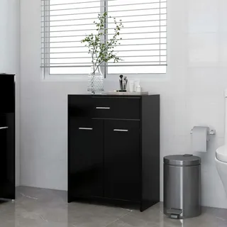Festnight badezimmerschrank hoch badschrank schmal Bad Hochschrank Badschrank Bathroom Cabinet Bad Schrank stehend Badezimmer möbel -Schwarz-60x33x80 cm