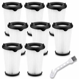 KORVORIA 8 Stück Ersatzfilter für AEG CX7-2 & QX8, Waschbarer Filter für Akku Staubsauger, HEPA Filter Kompatibel mit AEG Ergorapido, CX7-2-45MÖ, Ersatz für AEF150 inkl. Reinigungsbürste