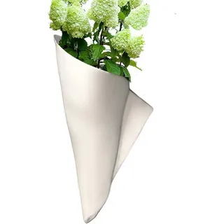 Wandvase - Gekrümmte Form - 13x9x26 cm - Weiß
