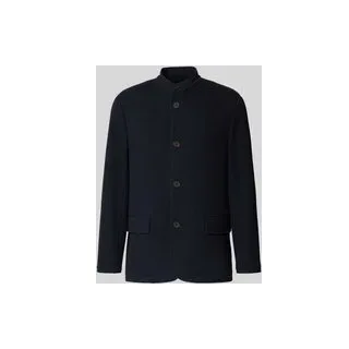 Slim Fit Sakko mit Stehkragen und Pattentaschen, Marine, 48