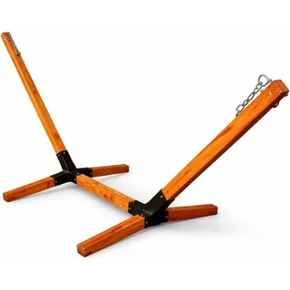 Premium Holz Hängemattengestell – stabiler klappbarer Holzständer für Garten und Terrasse – wetterfest und langlebig - Bronze
