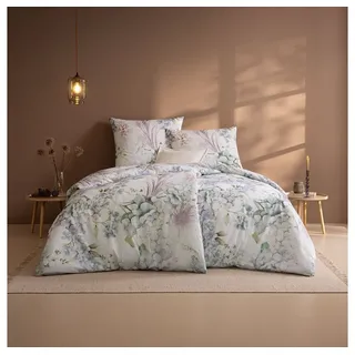 Estella Winter Bloom Floral Flanell Silber 135 x 200 cm + 80 x 80 cm
