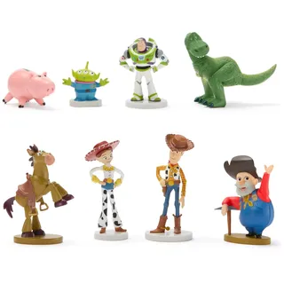 Disney Store Official - Toy Story (Pixar) - Figurenset - 8 Spielzeuge - Mit Buzz Lightyear, Woody, Jessie, Bully, Rex, Specki, Alien und Stinke-Piet - Ab 3 Jahren geeignet
