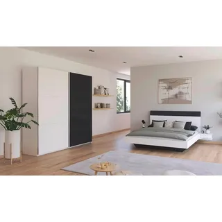 rauch Schlafzimmer-Set Monza, mit Schwebetürenschrank Breite 218 cm, Bettanlage in 2 Breiten grau|weiß