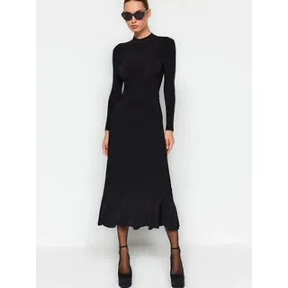 Trendyol Midikleid (1-tlg) Drapiert/gerafft schwarz S