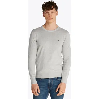 Rundhalspullover TOMMY HILFIGER "ESSENTIAL COTTON", Herren, Gr. XXL, grau (light grau heather), Strick, Obermaterial: 100% Baumwolle, regular fit, Rundhals, Rippbündchen, Pullover Rundhalspullover, Crewneck Regular Fit Premium Mode