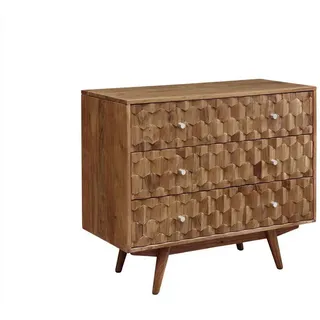 Massivmoebel24 Kommode Akazie 88 x 42 x 75 cm beige