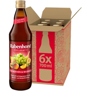 RABENHORST Für Nerven und Muskeln 6er Pack (6 x 700 ml) | Mehrfruchtsaft mit Magnesium und acht B-Vitaminen