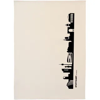 44spaces Stuttgart Skyline Küchentücher Stadt Design schwarz, 50x70 cm reine Baumwolle (Bio), Geschirrtücher für Stuttgarter & Schwaben Fans, Geschenkidee Geburtstag Grill-Saison Garten-Fest Mitbringsel