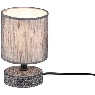 Reality Leuchten LED Nachttischlampe, LED wechselbar, Warmweiß, klein-e orientalisch-e Fensterlampe für die Fensterbank Grau Höhe 20cm grau