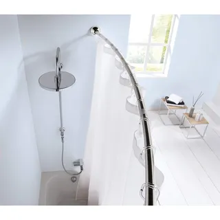 KLEINE WOLKE Stange Duschstange Bogen, Chromfarbig 125-220 cm 25mm