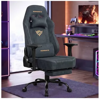 Songmics Gamingstuhl Wildlederimitat grau bis 200 kg